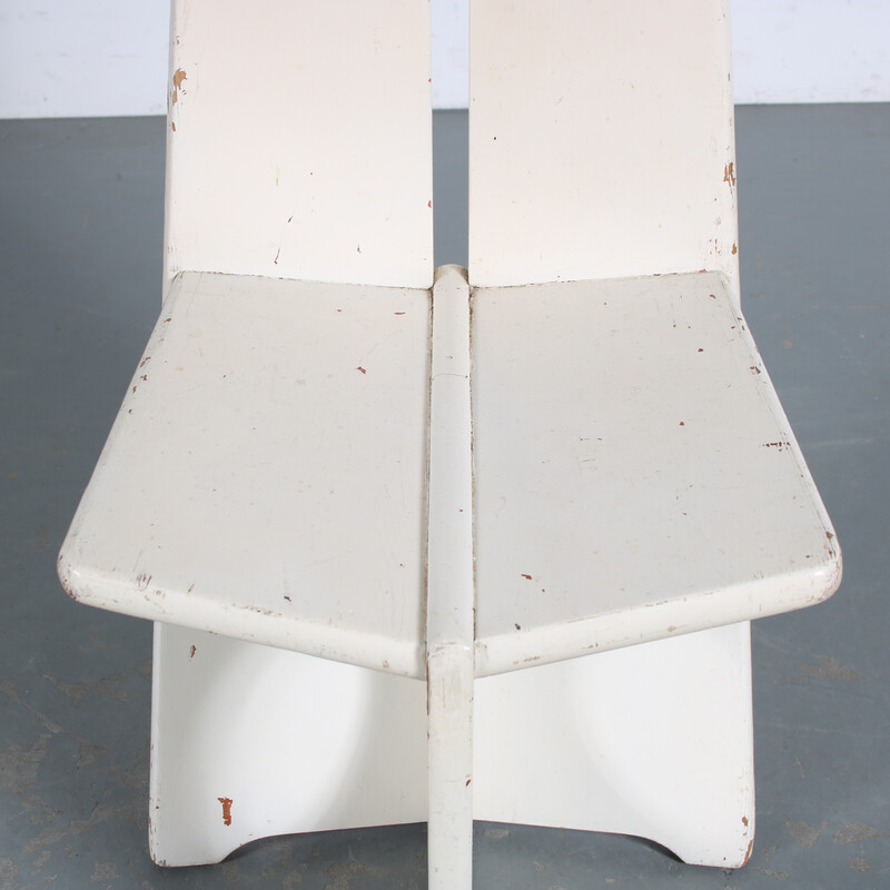 Chaise d'appoint vintage blanche par Gilbert Marklund pour Furusnickarn Ab, Suède 1960
