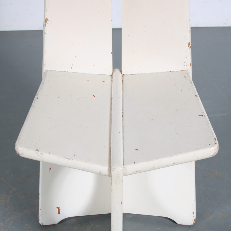 Vintage white side chair by Gilbert Marklund for Furusnickarn Ab, Sweden 1960