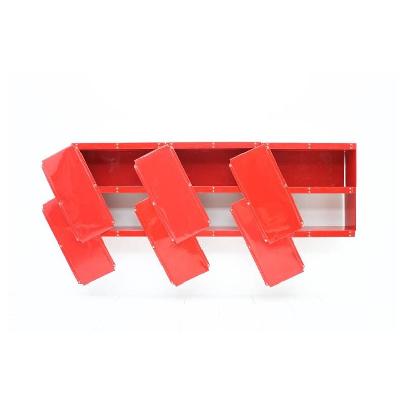 Otto Zapf Red Plastic Shelf System -  1960s
