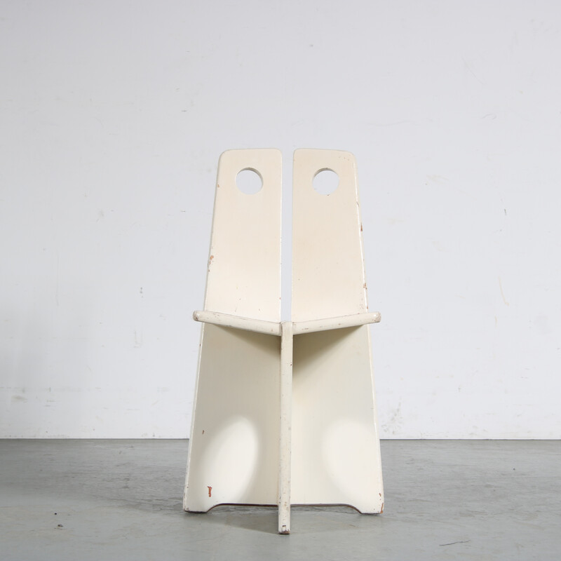 Cadeira lateral branca vintage de Gilbert Marklund para Furusnickarn Ab, Suécia 1960