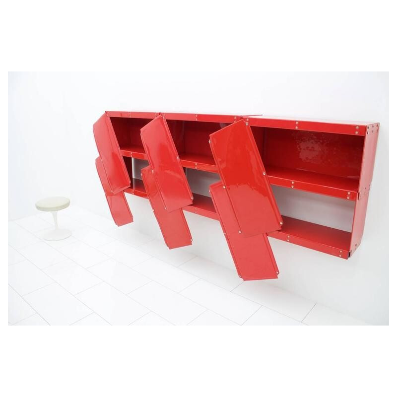 Système d'étagère rouge par Otto Zapf - 1960