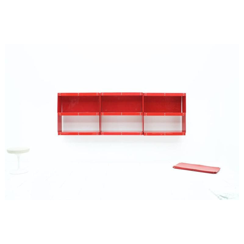 Système d'étagère rouge par Otto Zapf - 1960