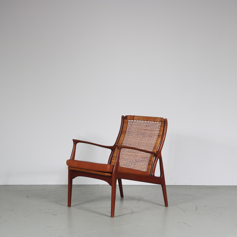 Vintage teak wood armchair by Erik Andsersen for Palle Pedersen, Denmark 1950