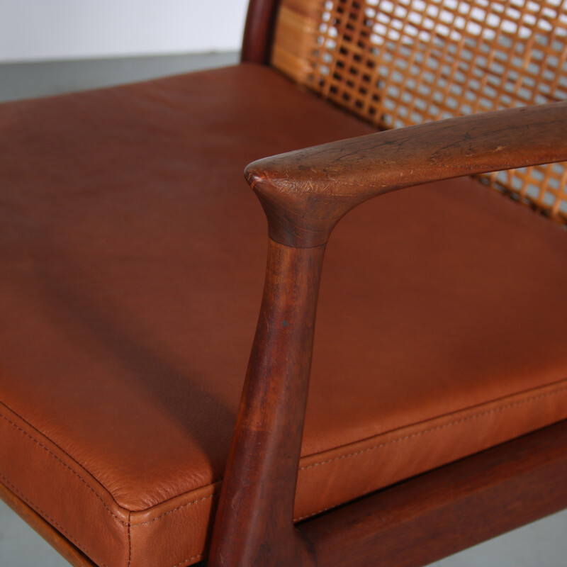 Vintage teak wood armchair by Erik Andsersen for Palle Pedersen, Denmark 1950