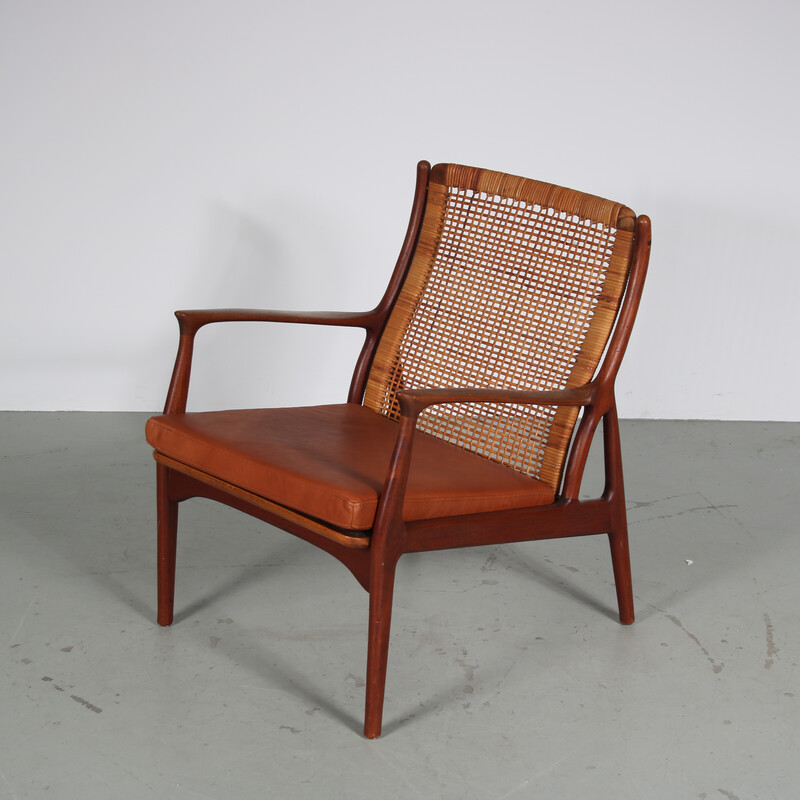 Vintage teak wood armchair by Erik Andsersen for Palle Pedersen, Denmark 1950