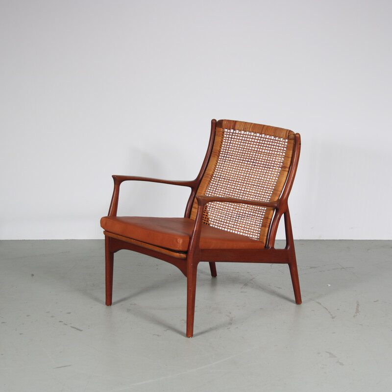 Vintage teak wood armchair by Erik Andsersen for Palle Pedersen, Denmark 1950