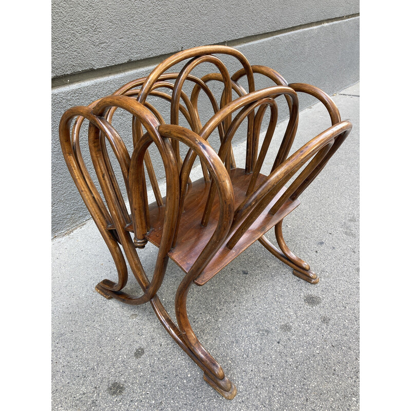 Vintage model n°1 magazine rack in beech wood for Thonet, 1900