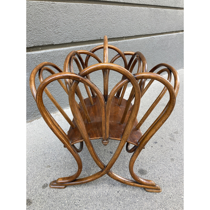 Vintage model n°1 magazine rack in beech wood for Thonet, 1900