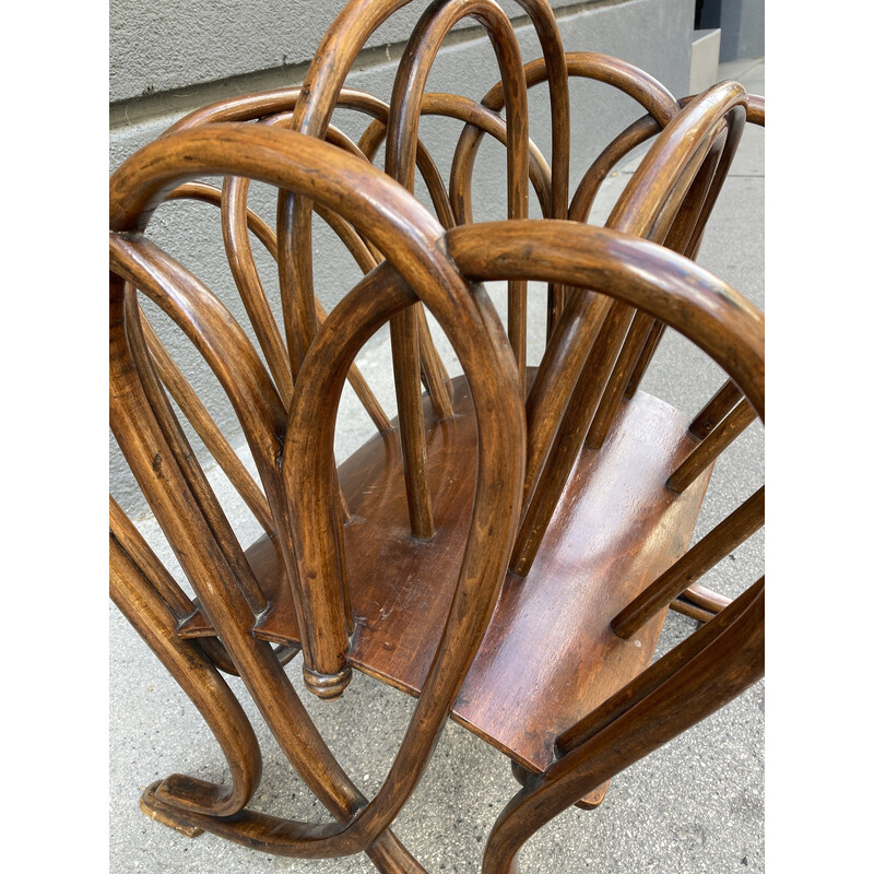 Vintage model n°1 magazine rack in beech wood for Thonet, 1900