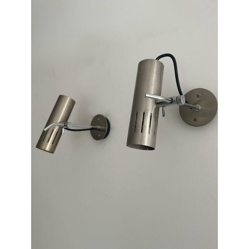 Vintage A5 adjustable wall lamps in chromed and matt metal by Alain Richard for Disderot, 1960