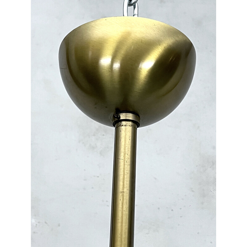 Vintage 8-light brass chandelier for Sciolari, Italy 1970