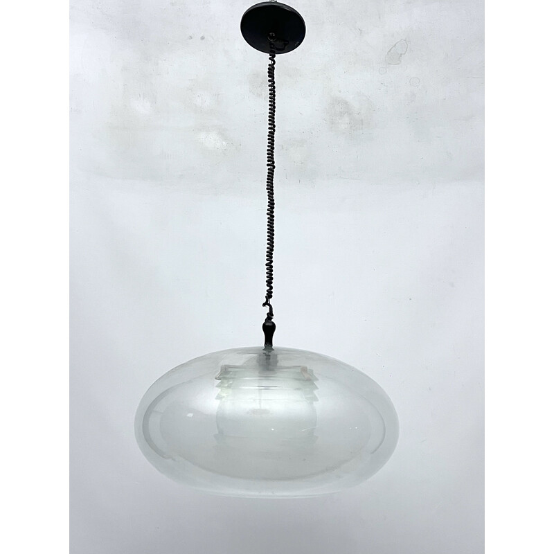 Suspension vintage modèle 2119 en verre de Murano et métal par de Gino Sarfatti pour Arteluce, Italie 1961