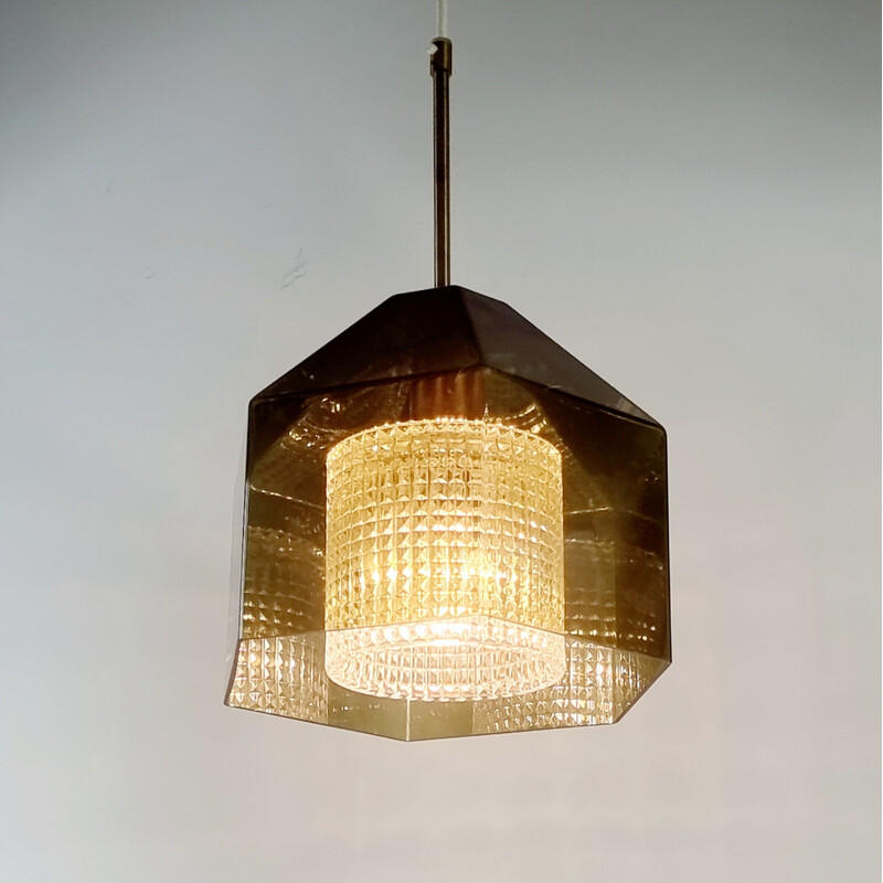 Vintage glass pendant lamp by Carl Fagerlund for Orrefors, Sweden 1960