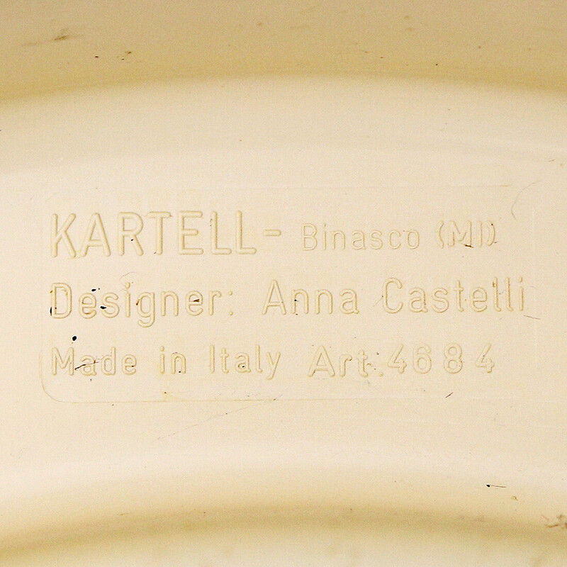 Suporte para vaso de plástico cilíndrico vintage de Anna Castelli para Kartell, 1970