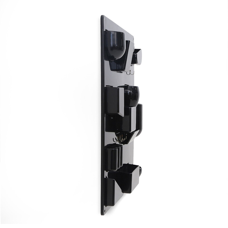 Vintage black “Uten.silo” wall organizer in molded plastic by Dorothee Maurer Becker for Design M, 1960