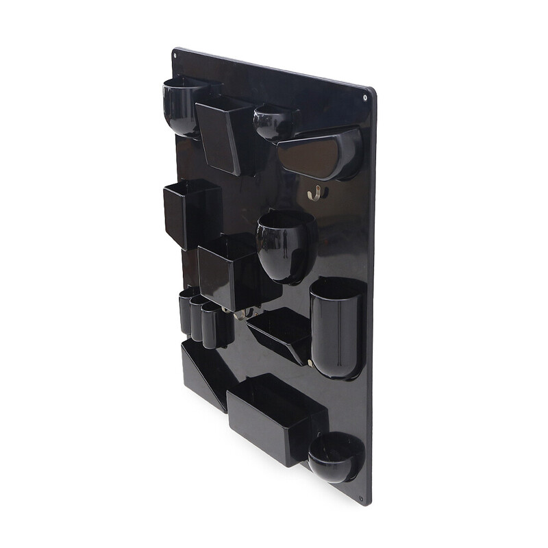 Vintage black “Uten.silo” wall organizer in molded plastic by Dorothee Maurer Becker for Design M, 1960