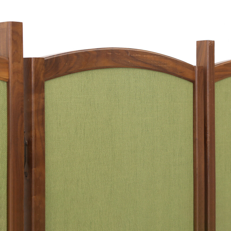 Vintage screen in solid wood and fabric, 1960