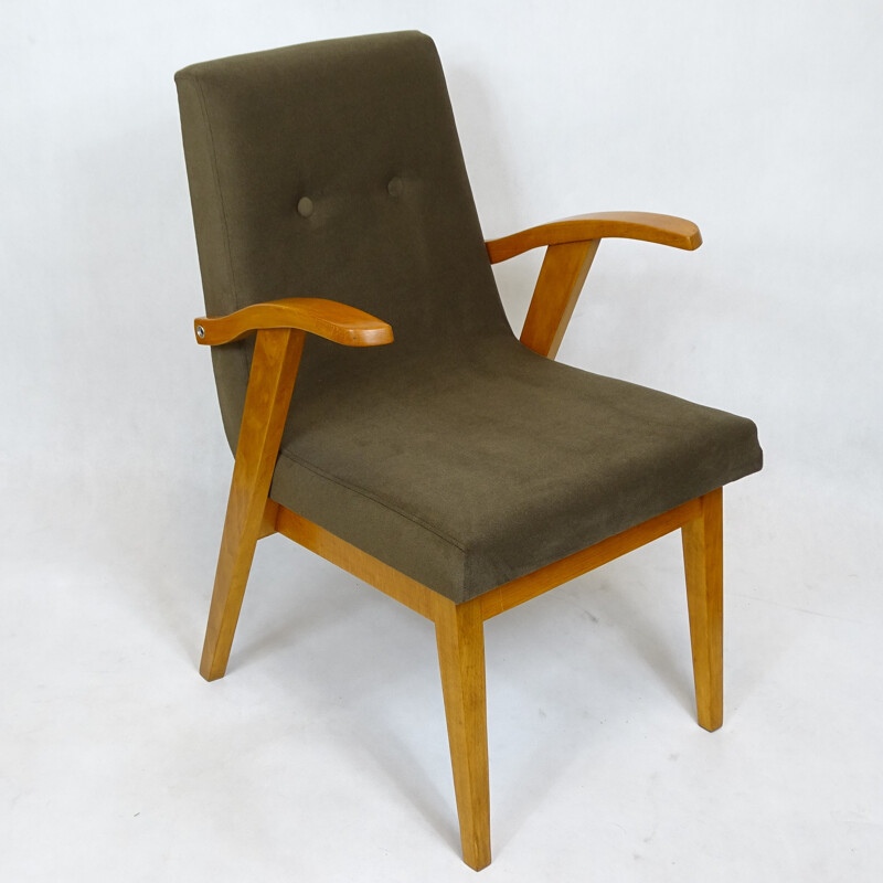 Vintage fauteuil van Mieczysław Puchała voor Bystrzyckie Zakłady Mebli - 1950