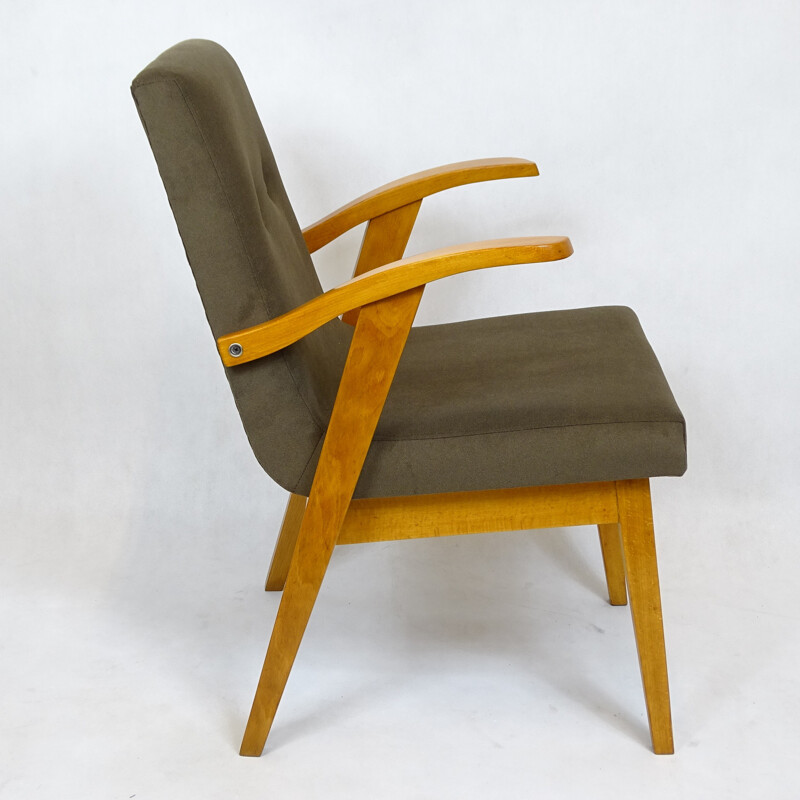 Vintage fauteuil van Mieczysław Puchała voor Bystrzyckie Zakłady Mebli - 1950