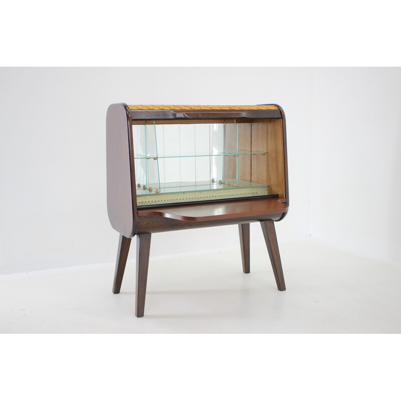 Vintage wooden bar cabinet, Czechoslovakia 1950