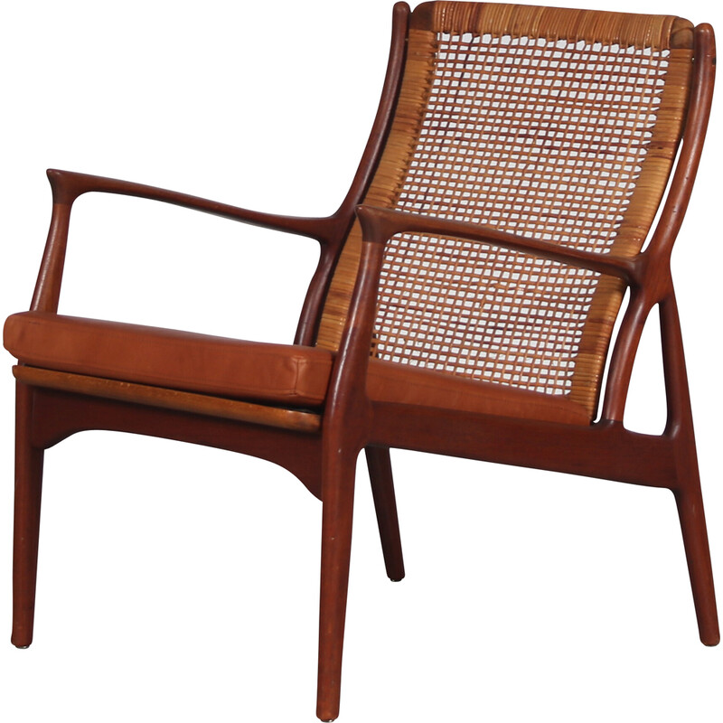 Vintage teak wood armchair by Erik Andsersen for Palle Pedersen, Denmark 1950