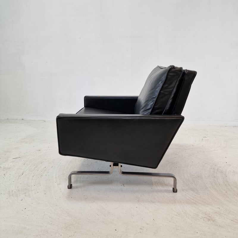 Vintage PK-31 armchair in metal and leather by Poul Kjærholm for E. Kold Christensen, Denmark 1950