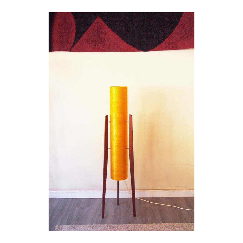 Vintage fiberglass scandinavian floor lamp - 1960s