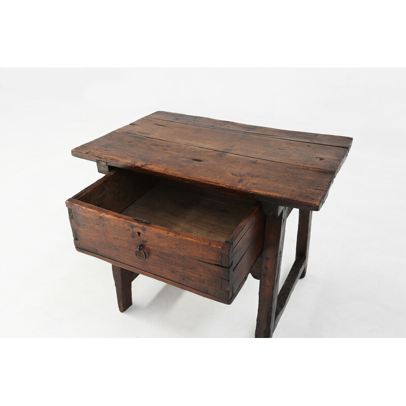 Vintage wooden side table with drawer, Spain