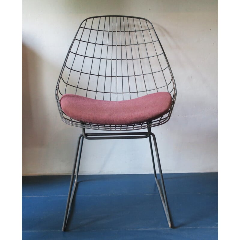 Cadeira lateral de metal SM05 vintage de Cees Braakman para Pastoe, 1950