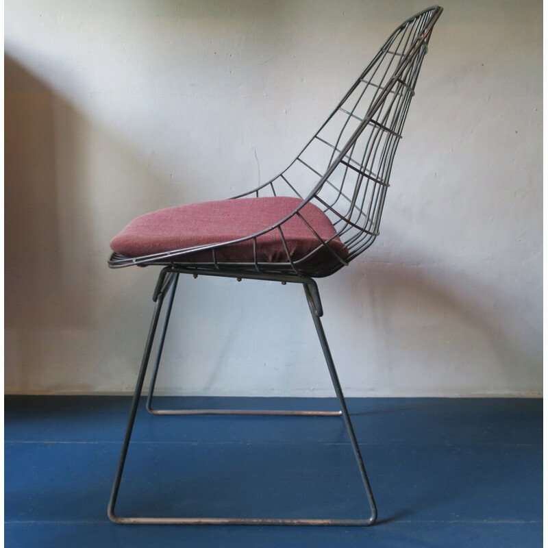 Chaise d'appoint vintage SM05 en métal par Cees Braakman pour Pastoe, 1950