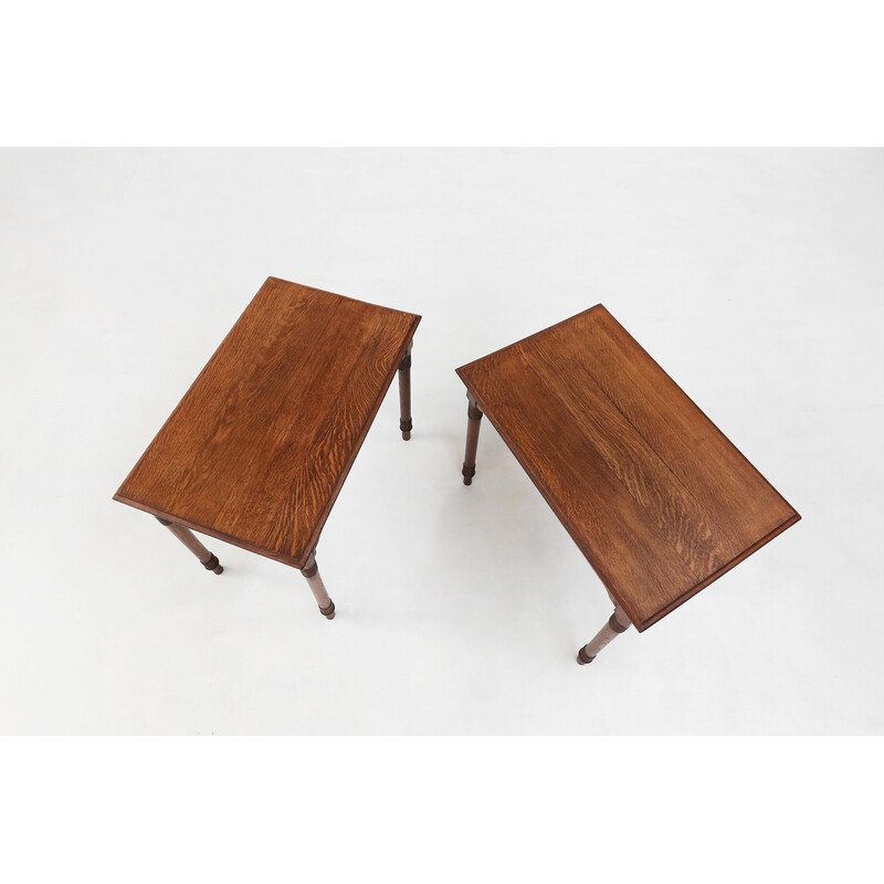 Vintage Art Deco rectangular wooden bistro tables, France 1930