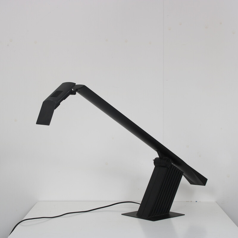 Vintage black plastic desk lamp by Hans von Klier for Bilumen, Italy 1980