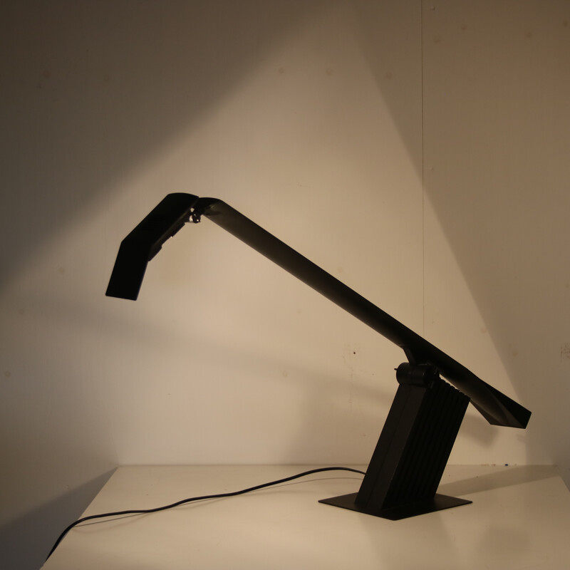 Vintage black plastic desk lamp by Hans von Klier for Bilumen, Italy 1980