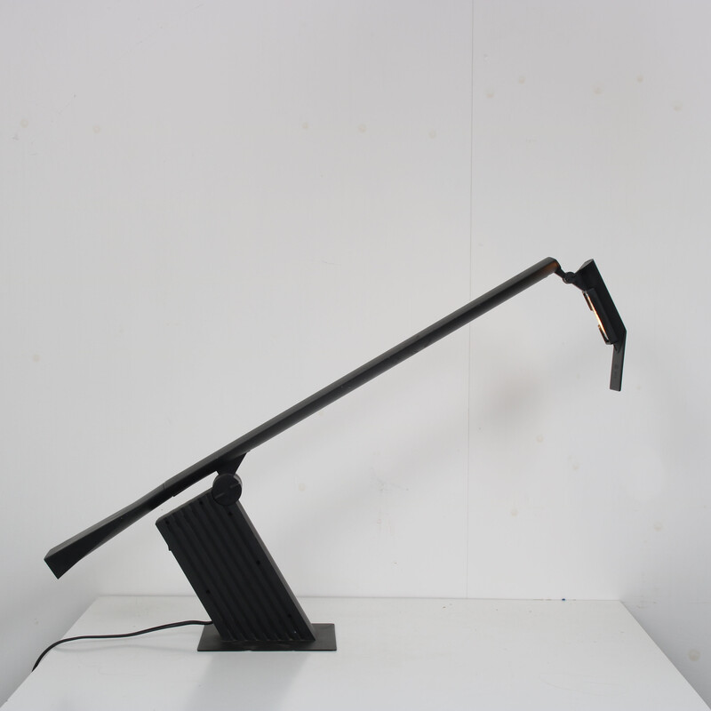 Vintage black plastic desk lamp by Hans von Klier for Bilumen, Italy 1980