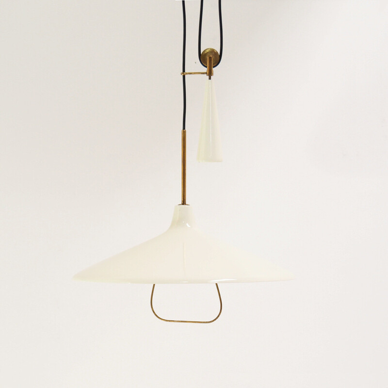 Vintage pendant light model 12126 by Angelo Lelli for Arredoluce, Italy 1947