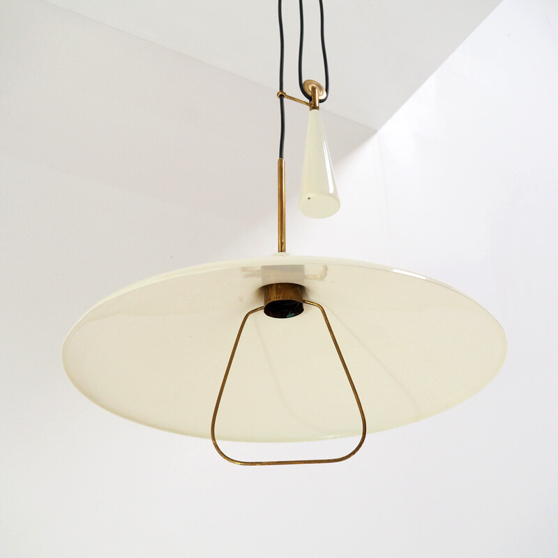 Vintage pendant light model 12126 by Angelo Lelli for Arredoluce, Italy 1947