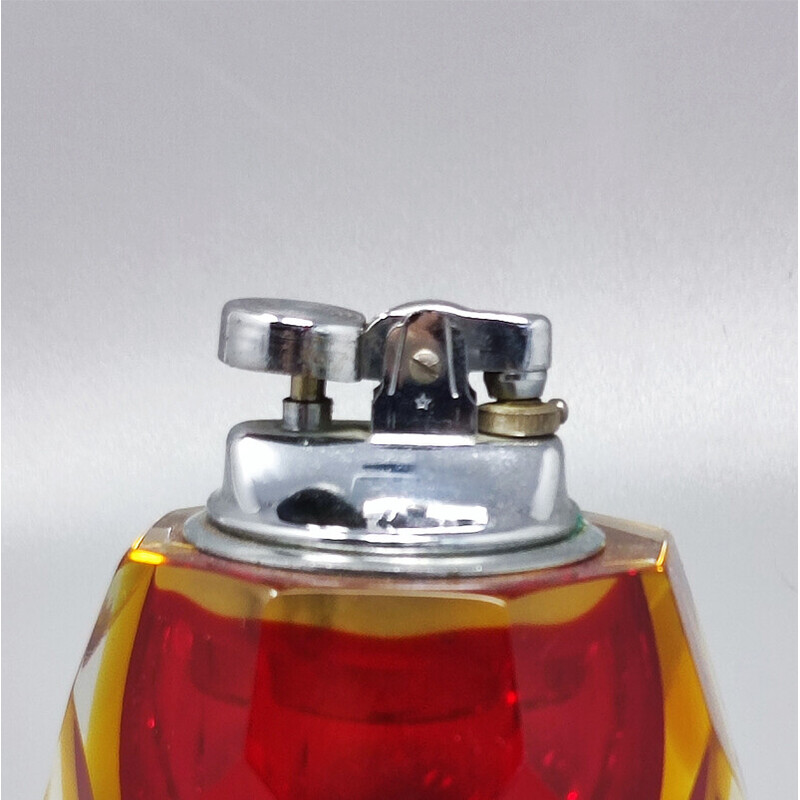 Briquet de table vintage en verre de Murano Sommerso par Flavio Poli pour Seguso, Italie 1960