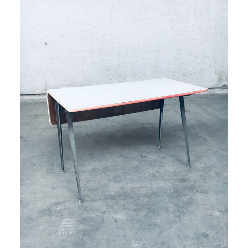 Vintage industrial metal desk by Wim Rietveld and Friso Kramer for Ahrend De Cirkel, Netherlands 1950