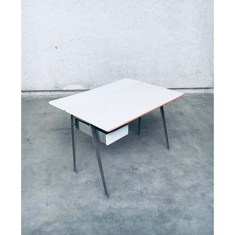 Industrieller Schreibtisch aus Metall und Formica von Wim Rietveld für Ahrend De Cirkel, Niederlande 1950