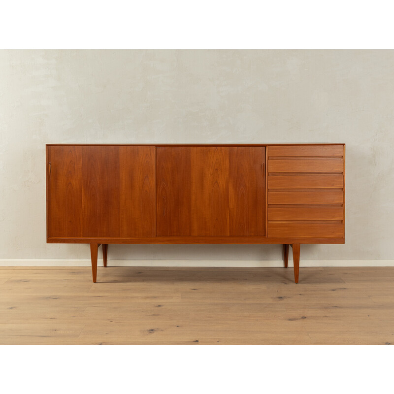 Vintage teak veneer sideboard by Henry Rosengren-Hansen for Møbelindustri, Denmark 1960