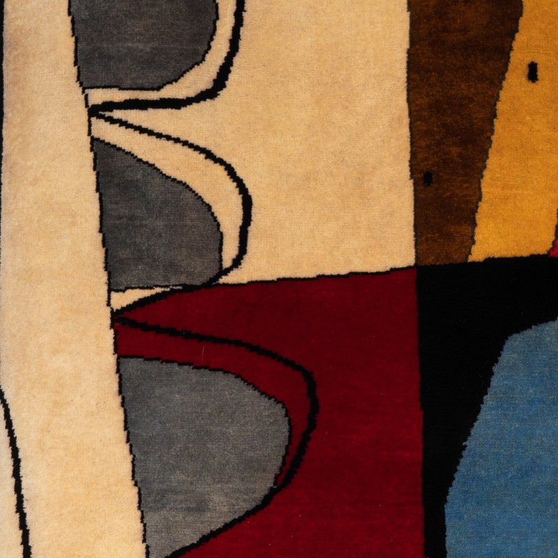 Vintage “Taureau XIII” rug in Merino wool by Corbusier, 1956