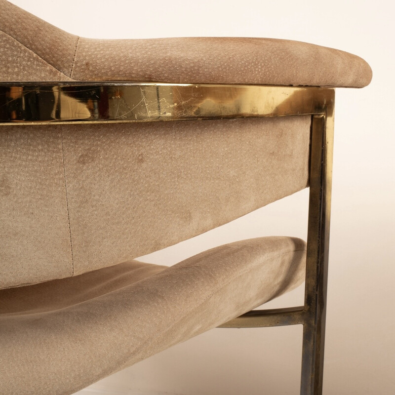 Fauteuils vintage en daim beige par Vittorio Introini pour Mario Sabot, 1970