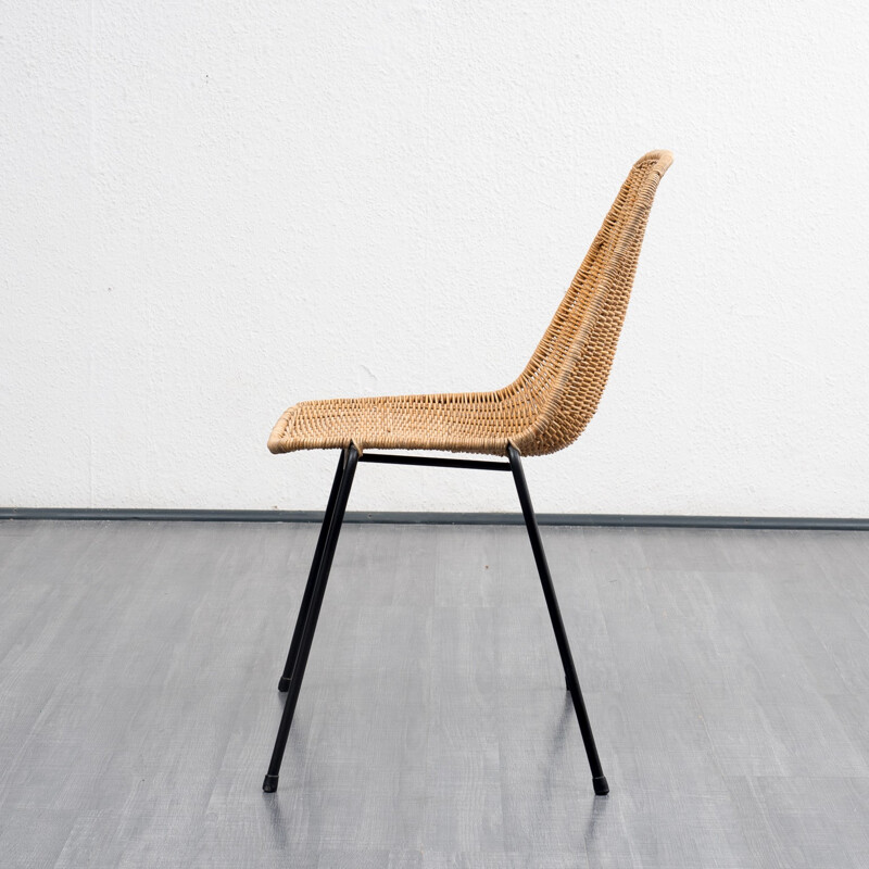 Chaise avec assise en vannerie - 1960