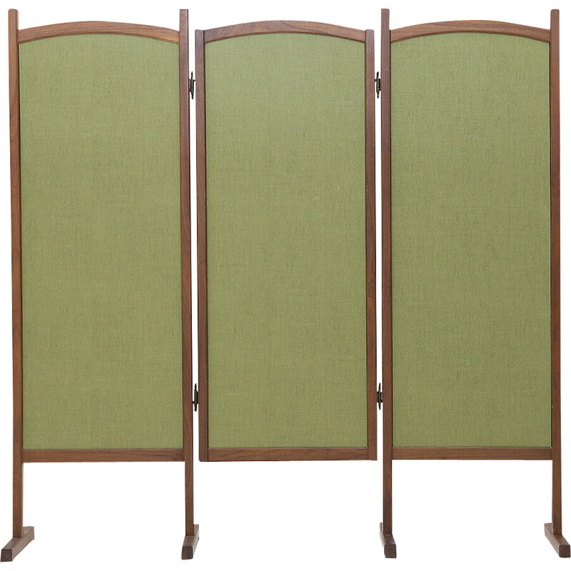 Vintage screen in solid wood and fabric, 1960