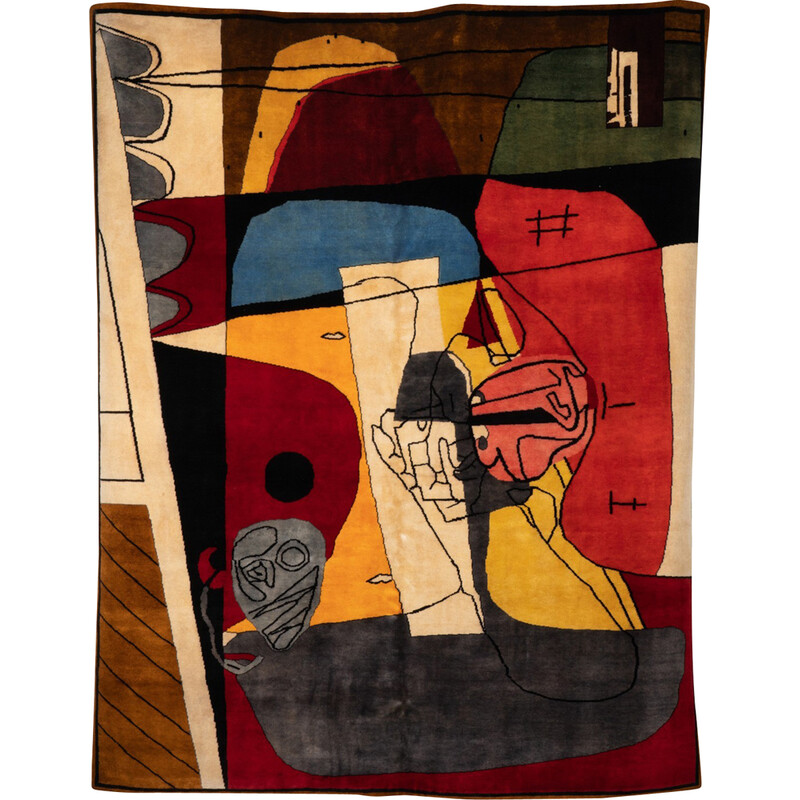 Vintage “Taureau XIII” rug in Merino wool by Corbusier, 1956
