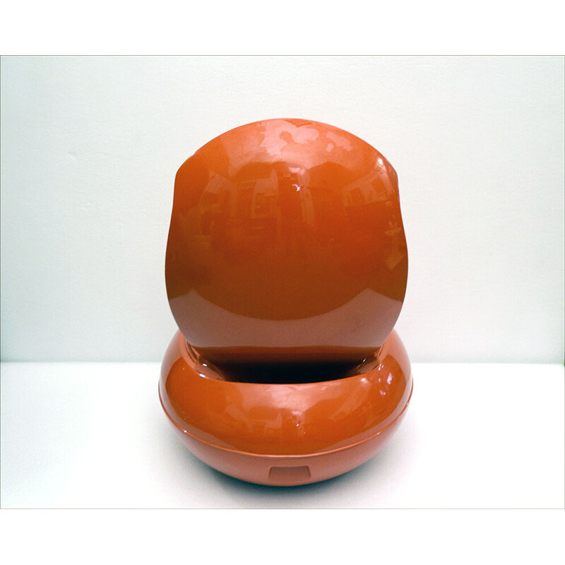 Fauteuil vintage Egg en plastique et coussin en tissu de Peter Ghyczy, 1960