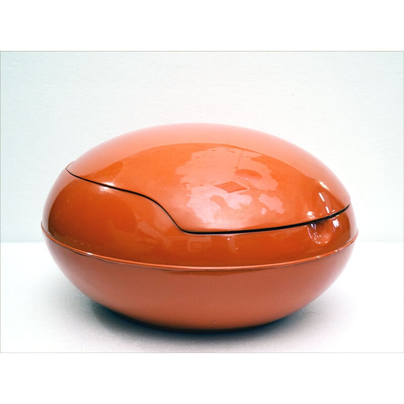 Fauteuil vintage Egg en plastique et coussin en tissu de Peter Ghyczy, 1960