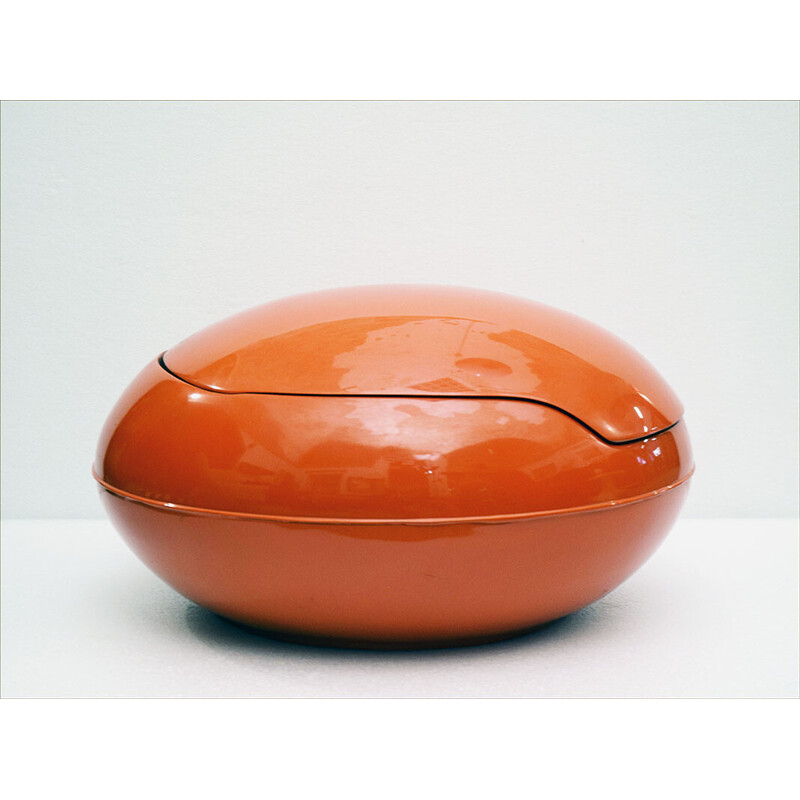 Vintage Egg plastic armchair and fabric cushion by Peter Ghyczy, 1960