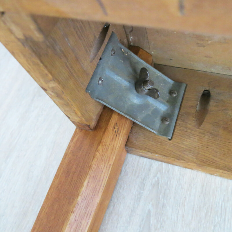 Mid-century military english desk in oak, Harris Lebus - 1950s