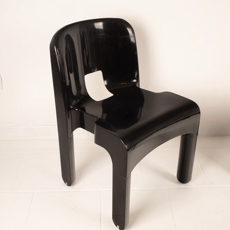 Paire de chaises vintage 4869 noires par Joe Colombo pour Kartell, 1960